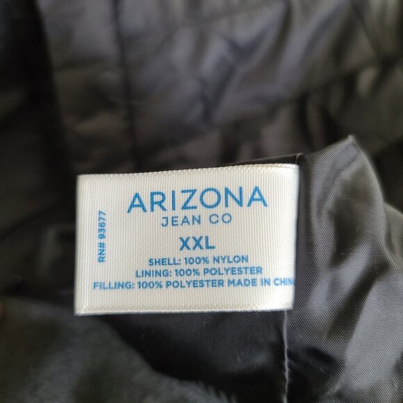 Arizona Jean Co Quilted Bomber Puffer Jacket Coat Mens Size XXL Black Zip NWT - Picture 5 of 7